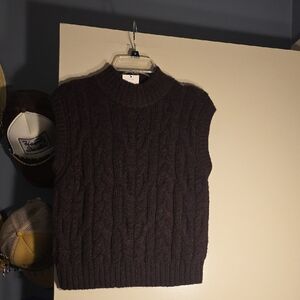 A New Day  Brown Cable Knit Sweater Vest